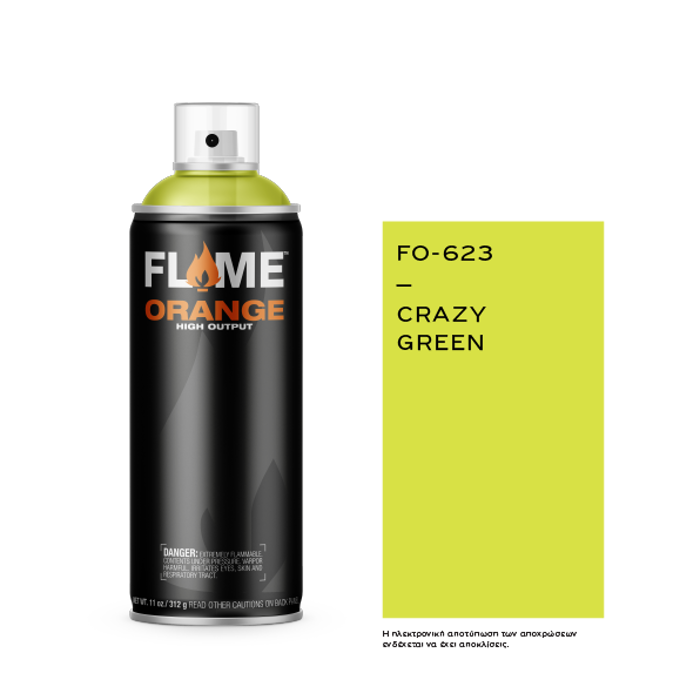 Spray Flame Orange 400ml, Crazy Green